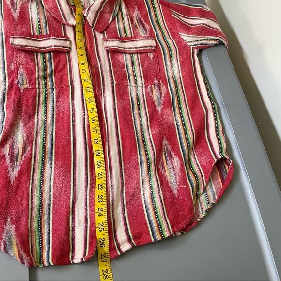 Jaded Gypsy Aztec Western Jacket Boho Southwest Serape Zip Shirt S/M Sunset Vibe - Picture 8 of 15